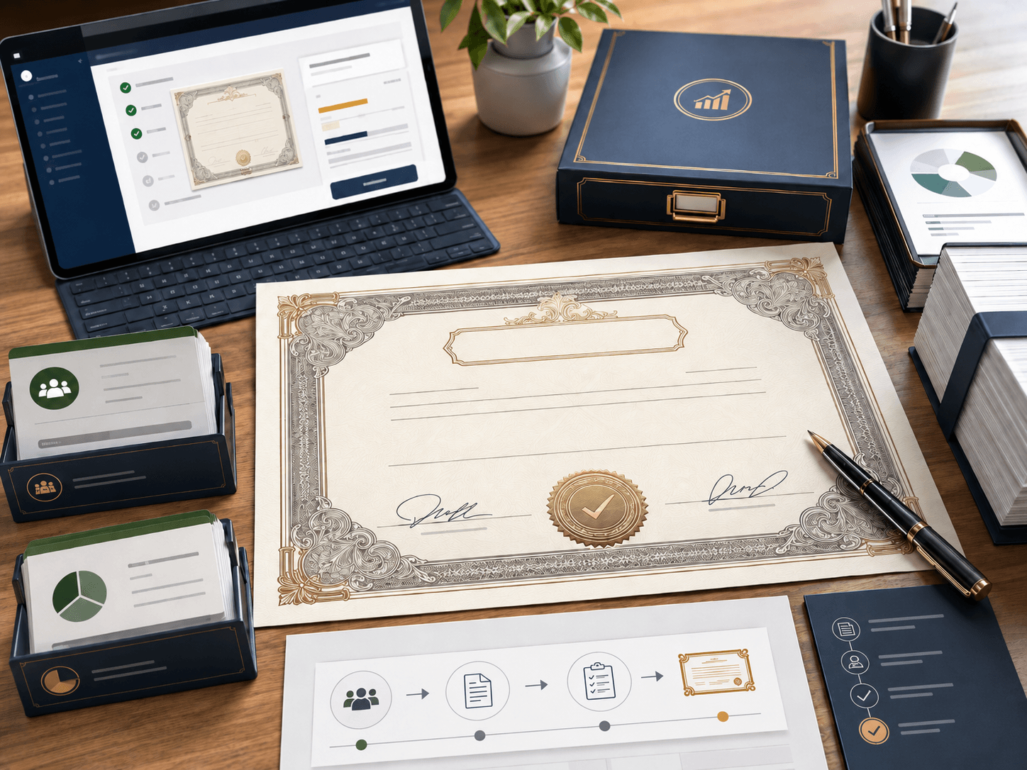 Stock certificate preparation support